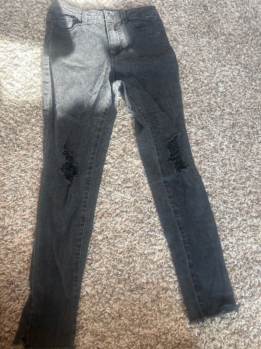 Blue Spice Girls Black Ripped Distressed Cool Denim Jeans Size 10